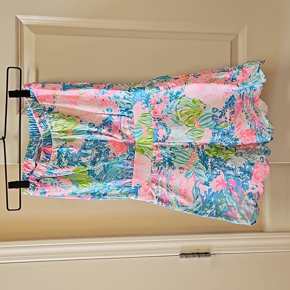 Strapless Lilly Pulitzer Fished My Wish romper, size XXS, $100, never worn - Picture 2 of 3